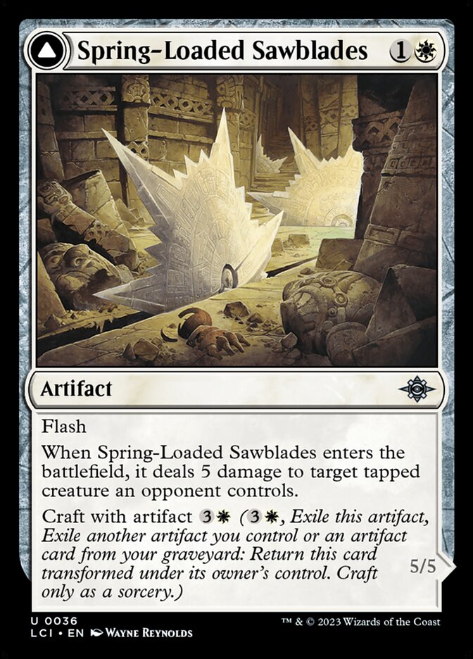 Spring-Loaded Sawblades // Bladewheel Chariot – The Lost Caverns of Ixalan [LCI] – D – #36