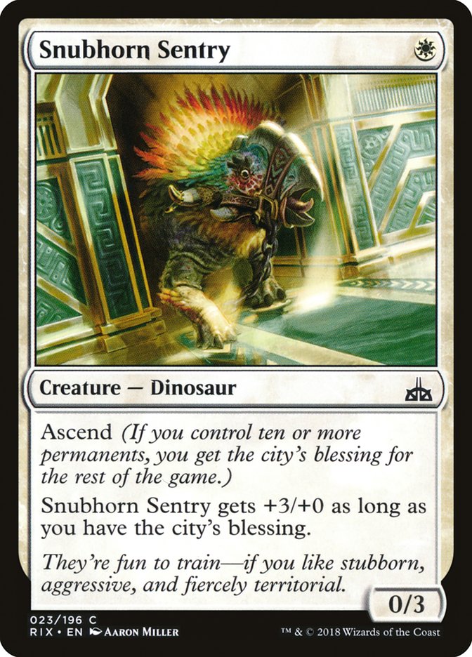 Snubhorn Sentry – Rivals of Ixalan [RIX] – D – #23