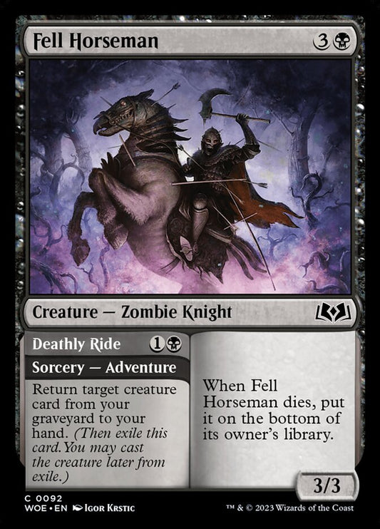 Fell Horseman // Deathly Ride – Wilds of Eldraine [WOE] – D – #92