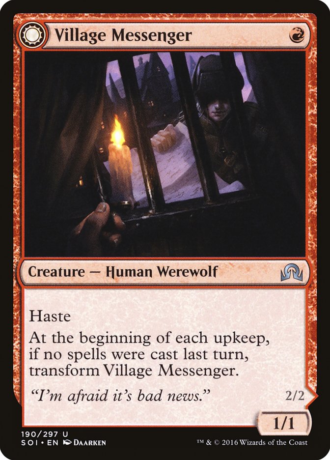 Village Messenger // Moonrise Intruder – Shadows over Innistrad [SOI] – English – #190