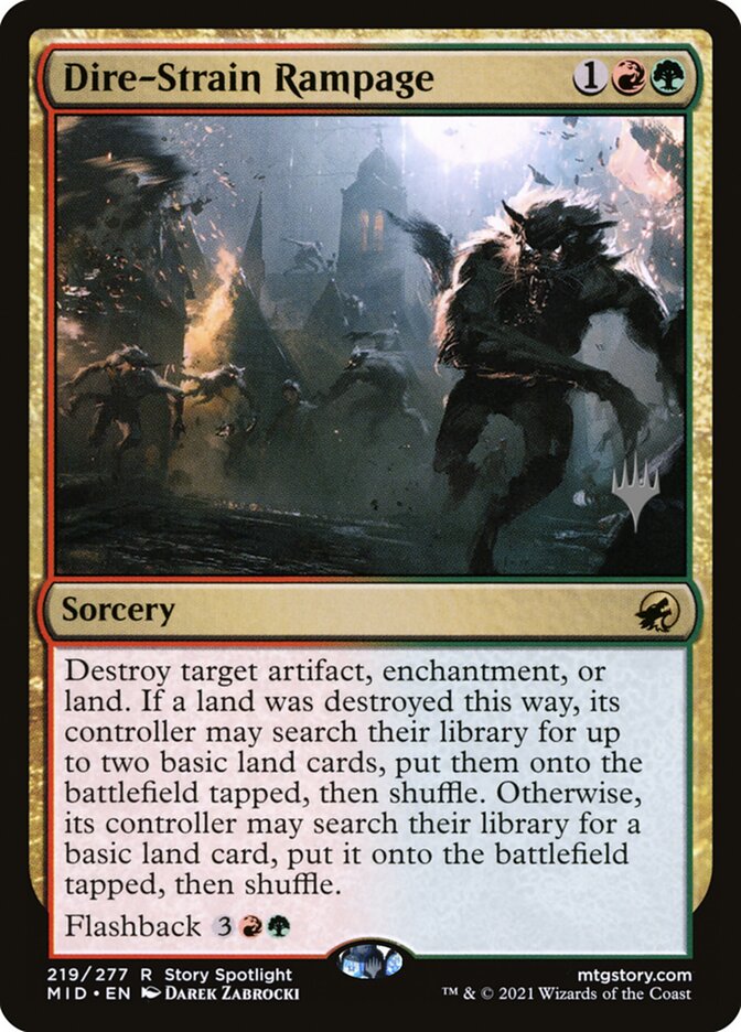 Dire-Strain Rampage – Innistrad: Midnight Hunt Promos [PMID] – English – #219p