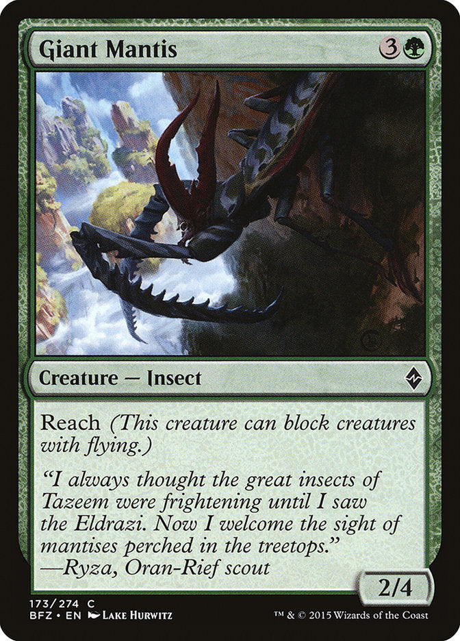 Giant Mantis – Battle for Zendikar [BFZ] – English – #173
