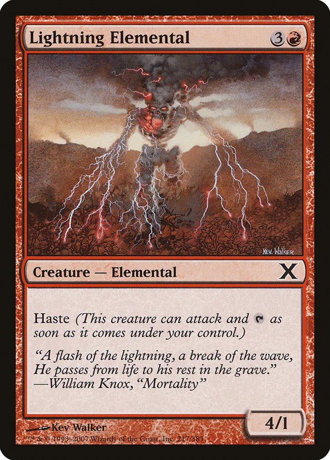 Lightning Elemental – Tenth Edition [10E] – English – #217