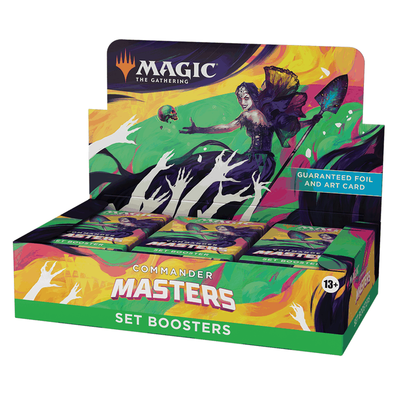 Commander Masters – Set Booster Display (24) in Englisch, Originalverpackung, Schrägansicht Links
