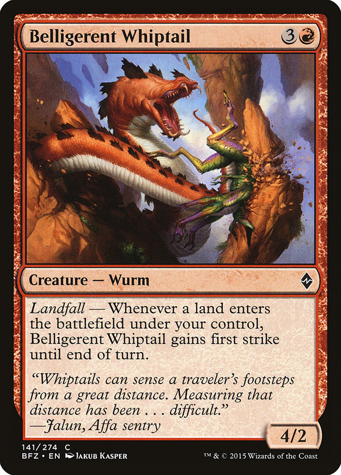 Belligerent Whiptail – Battle for Zendikar [BFZ] – English – #141