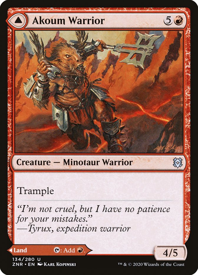Akoum Warrior // Akoum Teeth – Zendikar Rising [ZNR] – English – #134