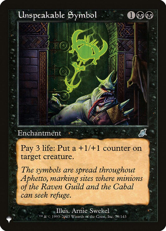 Unspeakable Symbol – The List [PLST] – English – #SCG-79