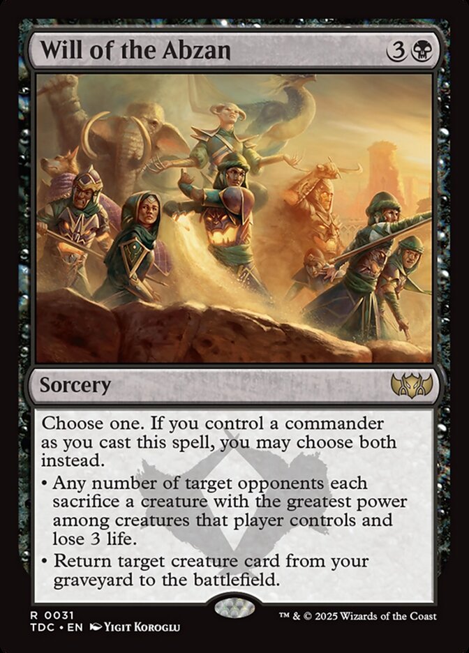 Will of the Abzan – Tarkir: Dragonstorm Commander [TDC] – English – #31