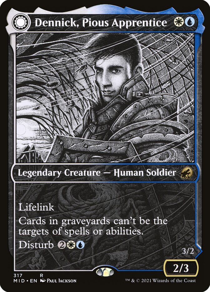 Dennick, Pious Apprentice // Dennick, Pious Apparition – Innistrad: Midnight Hunt [MID] – English – #317