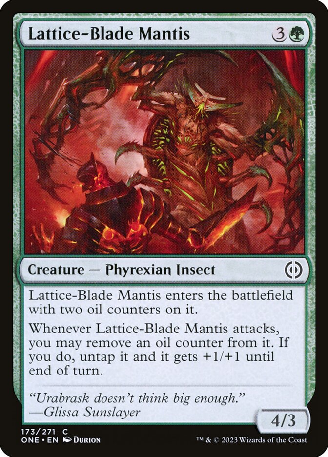 Lattice-Blade Mantis – Phyrexia: All Will Be One [ONE] – D – #173