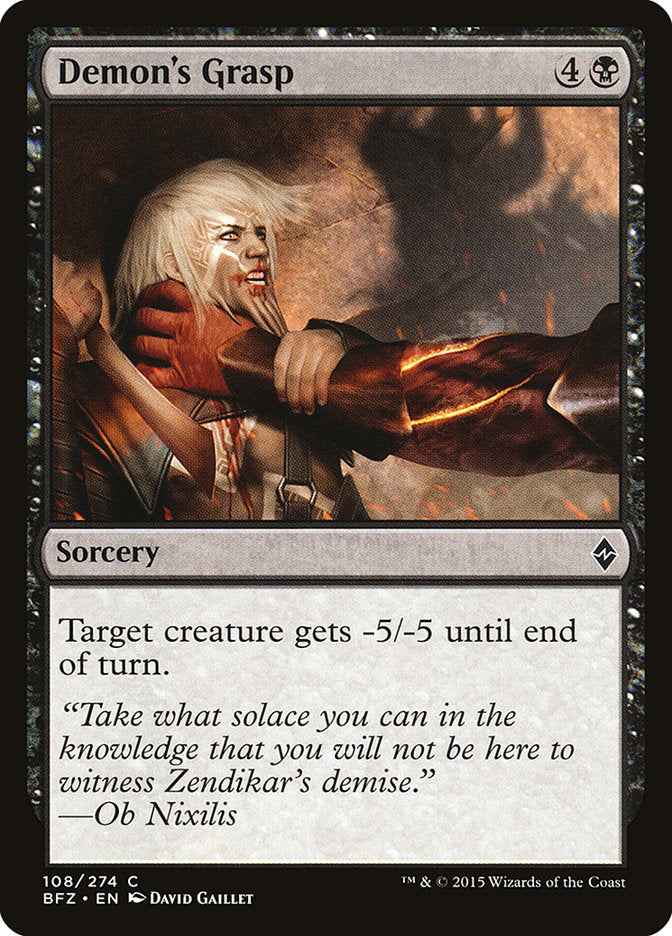 Demon's Grasp – Battle for Zendikar [BFZ] – D – #108