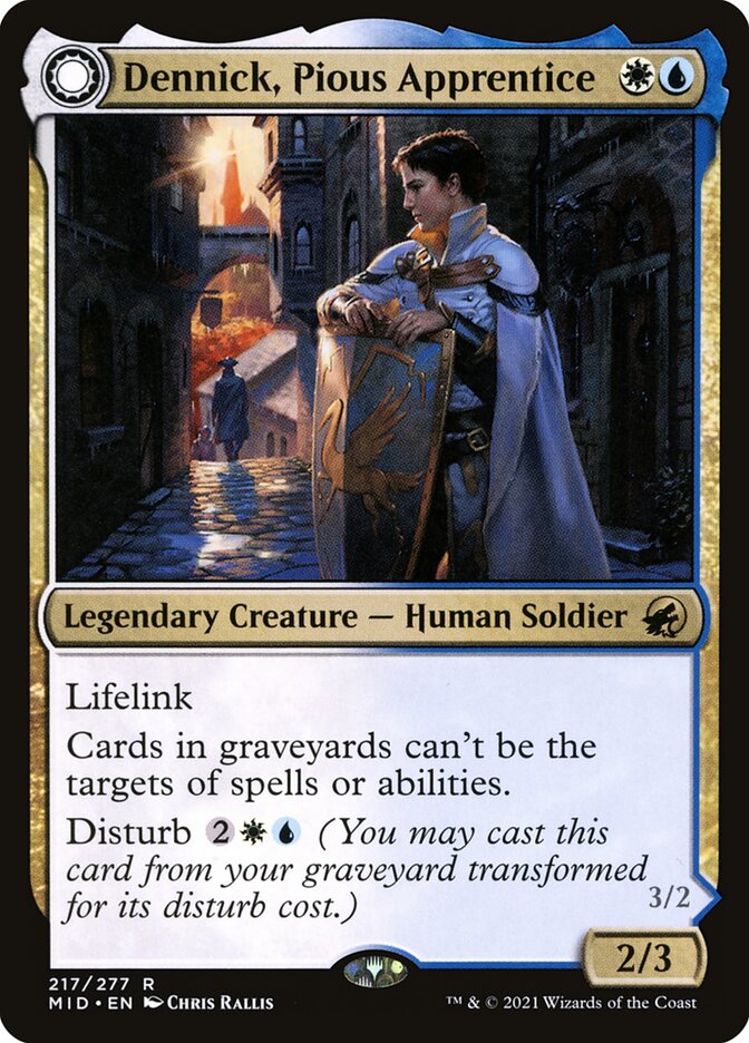 Dennick, Pious Apprentice // Dennick, Pious Apparition – Innistrad: Midnight Hunt [MID] – English – #217